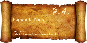 Huppert Anna névjegykártya