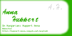 anna huppert business card